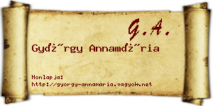 György Annamária névjegykártya
